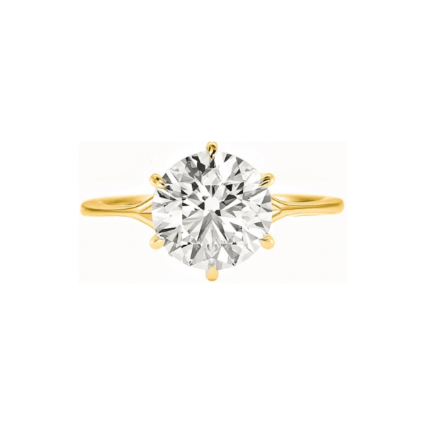 split shank round lab-grown diamond engagement ring