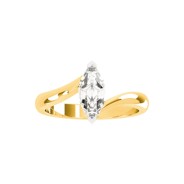 Marquise Twist Solitaire Ring in Yellow Gold