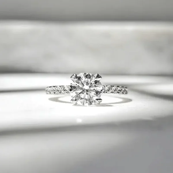 Heart shaped prong solitaire