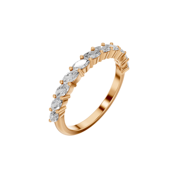 Angled Marquise Eternity Ring - yellow gold