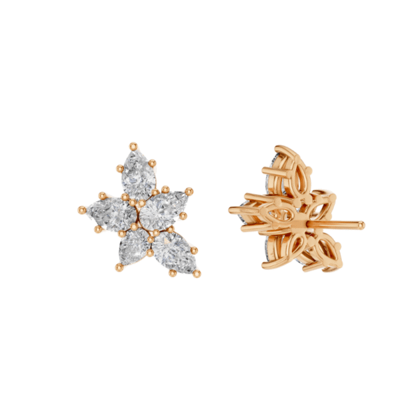 5 pear shape diamond earring yellow gold angle 2