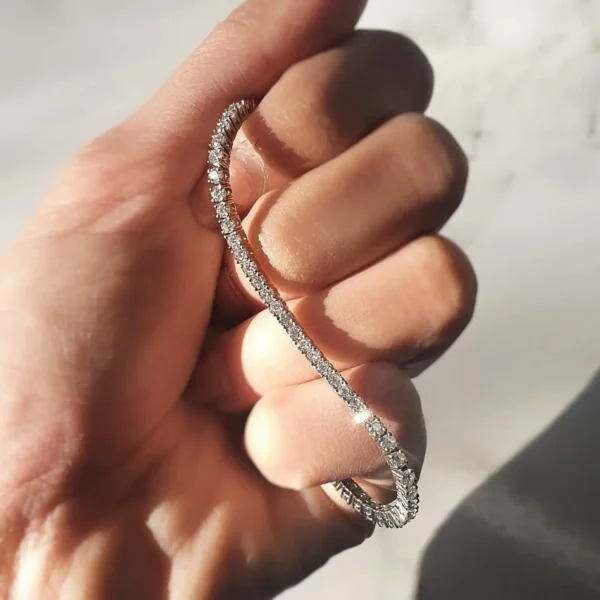 18K White Gold Tennis Bracelet