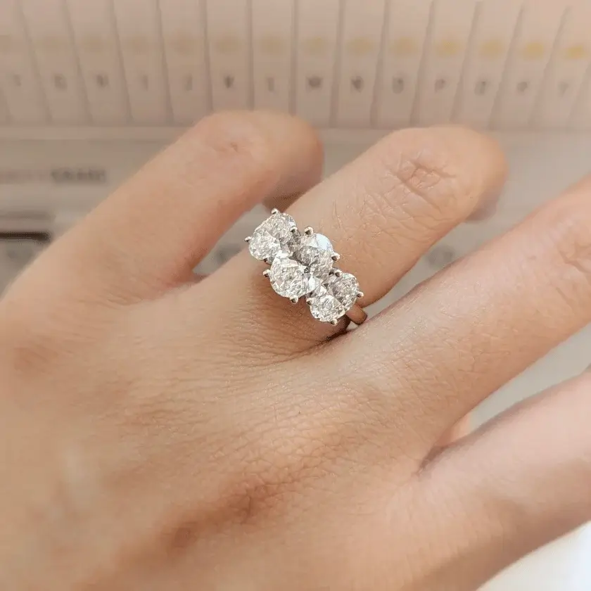 Oval Trilogy Engagement Ring